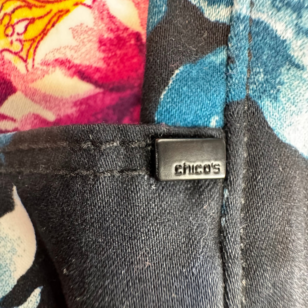 Chico's Women's 1R US 8R Multi Denim Jean Regal Floral Rose Jegging Pants NWT - Picture 5 of 14